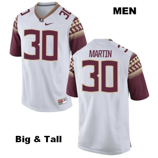 Men's NCAA Nike Florida State Seminoles #30 Tommy Martin College Big & Tall White Stitched Authentic Football Jersey FOE5369BA
